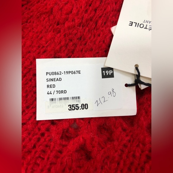 NWT Isabel Marant Etoile Red Sinead Pointelle Sweater Pullover - Picture 4 of 5